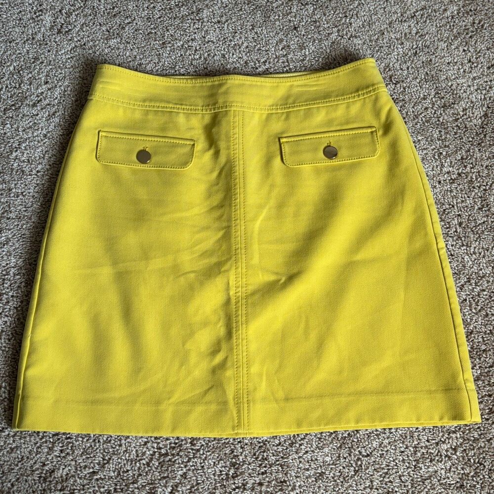 LOFT Skirt Womens 6 Yellow Mini A-Line Lined Summer Beach Vacation Moto 50s 60s